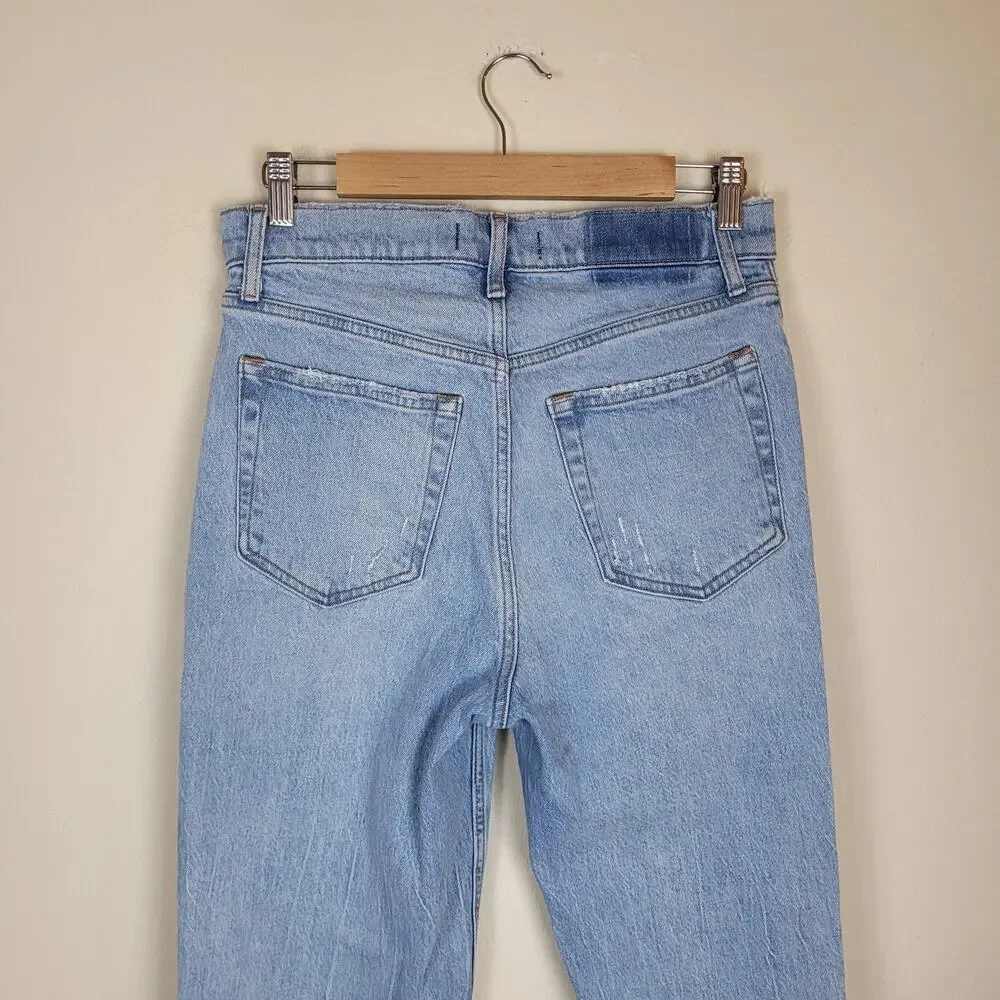 Abercrombie & Fitch Jeans 29 8 Light 90s Straight Ultra High Rise Distressed - Picture 4 of 9